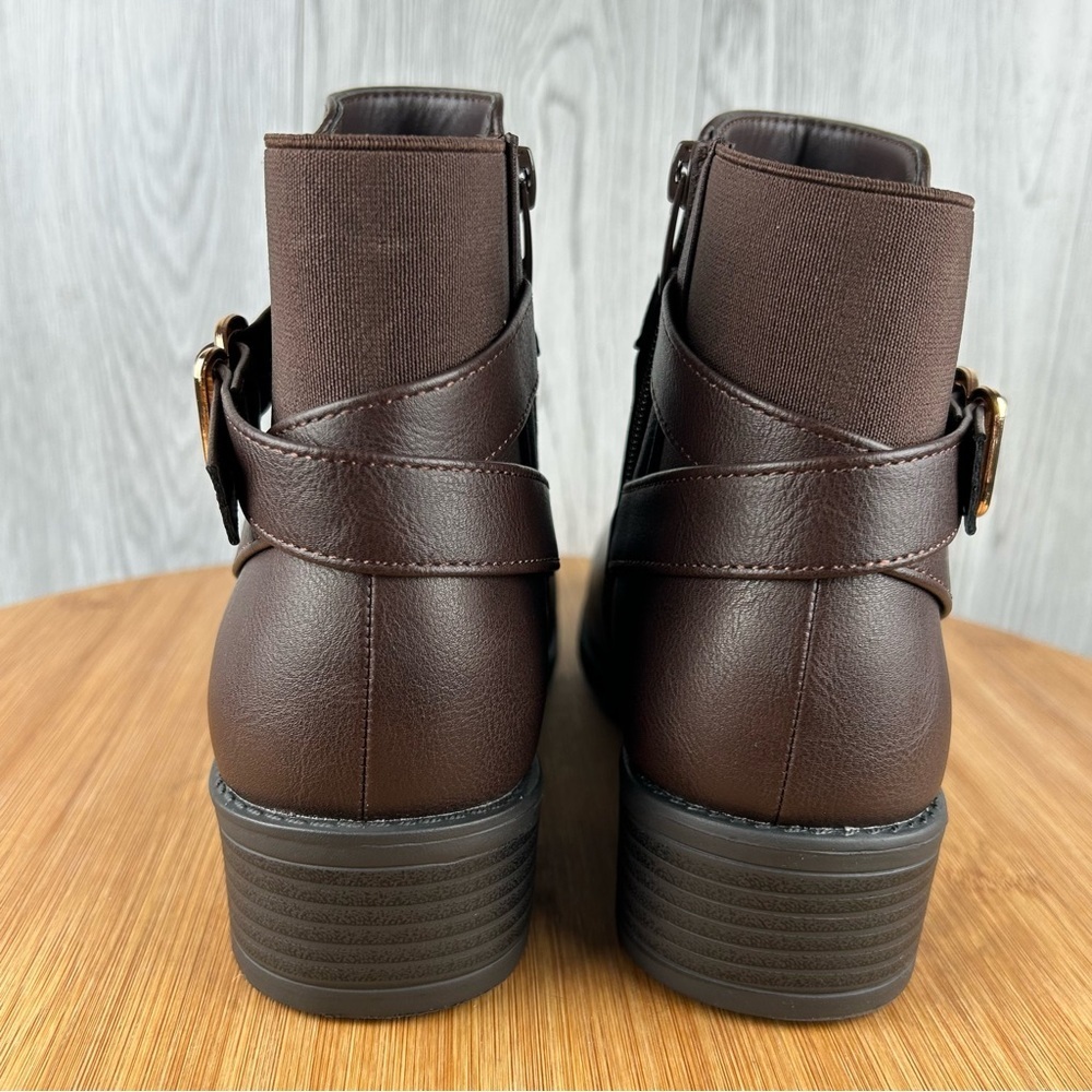 Brown Ankle Boots with Buckle - Picture 9 of 11